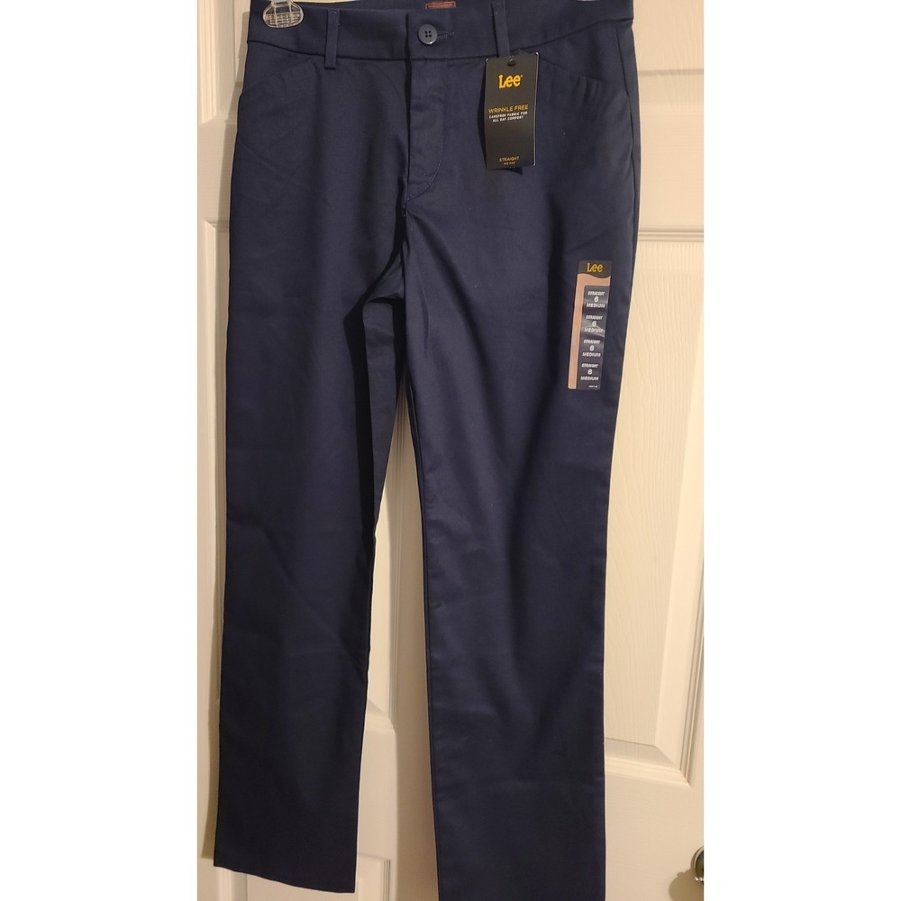 Lee Women's Wrinkle Free Relaxed Fit Straight Leg Pant Imperial Blue 6‎